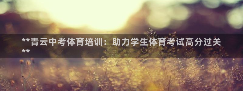 极悦平台是正规平台吗安全吗：**青云中考体育培训：助